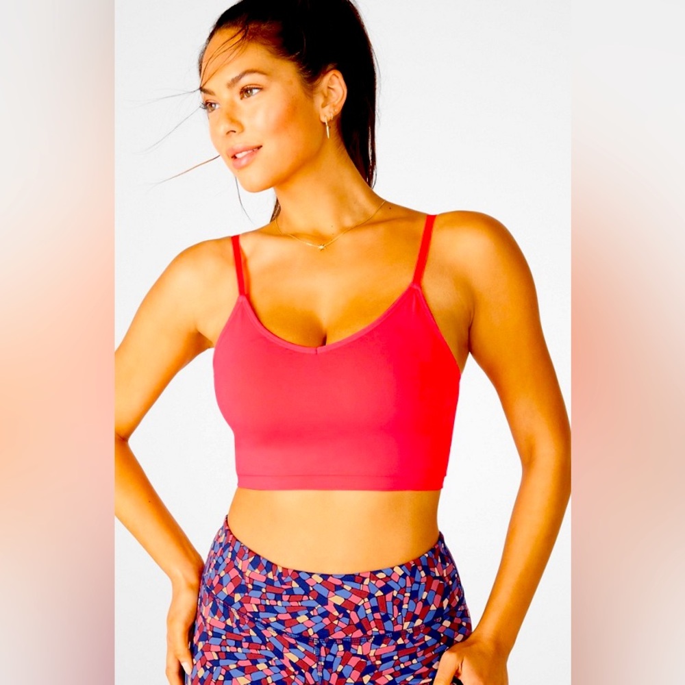 Fabletics Sync MIDI Bralette Coral Size Medium